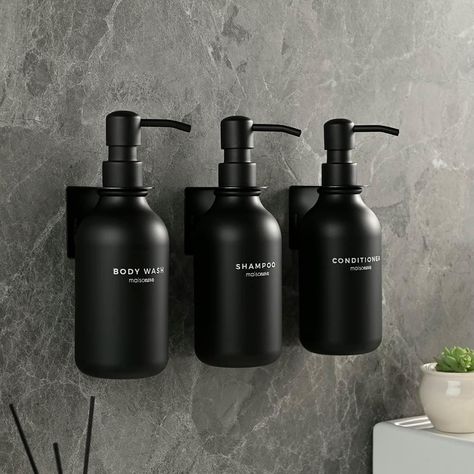 Shampoo And Conditioner Dispenser, Shower Soap Dispenser, Black Shampoo, Soap Dispenser Wall, Wall Mounted Soap Dispenser, Silver Shampoo, Shampoo Dispenser, Diy Shampoo, Soap Pump Dispenser