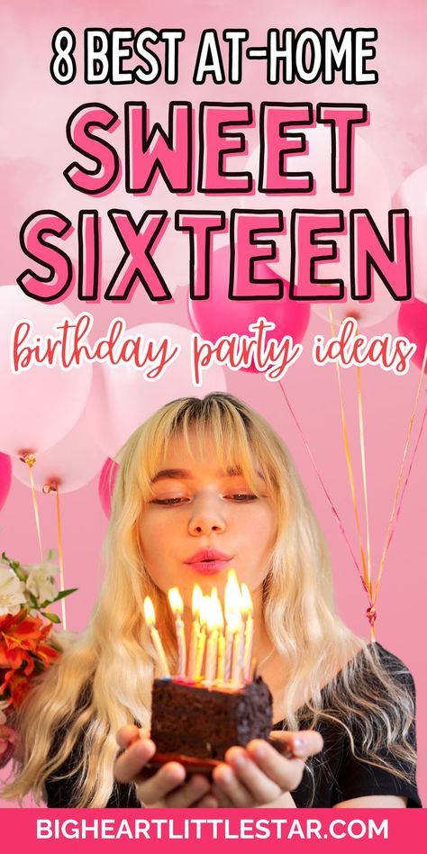 Throw an unforgettable sweet sixteen party at home with these creative birthday party ideas! From fun themes to exciting games, this guide will help you plan a special 16th birthday party. Whether it’s a sleepover, surprise party, or themed celebration, these ideas will make it a day to remember! Sweet 16 Party Themes, Sweet Sixteen Party Decoration Ideas, 16 Year Birthday Party Ideas, Sweet 16 Activities, Girls Party Themes, Sweet 16 Birthday Party At Home Sweet 16, Teen Girl Birthday Party Themes, Sweet 16 Activities, Sweet Sixteen Party Ideas Decoration, 16 Party Themes, Sweet Sixteen Party Ideas, Sweet 16 Sleepover, Sweet Sixteen Party Themes, Sweet Sixteen Decorations