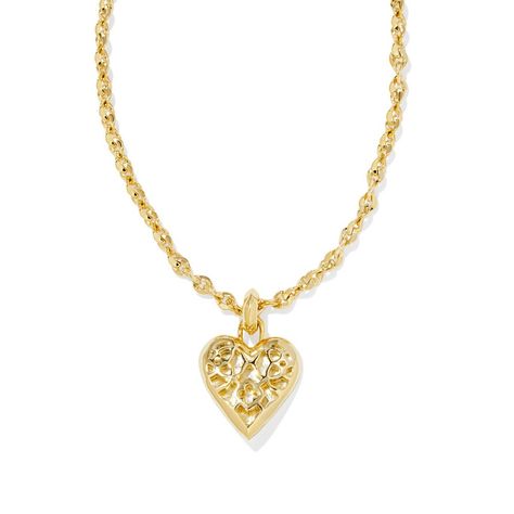 Kendra Scott Heart Necklace Clear, Bat Mitzvah Party, Gold Heart Necklace, Accessories Jewelry Necklace, Gold Pendant Necklace, Layered Look, Heart Pendant Necklace, Kendra Scott, Cute Jewelry