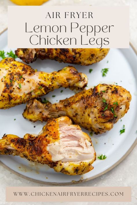 Chicken Legs Air Fryer, Chicken Legs In Air Fryer, Oven Fried Chicken Legs, Chicken Legs In Oven, Air Fryer Chicken Leg Recipe, Chicken Legs Recipes, Easy Spring Recipes, Fried Chicken Legs, Lemon Pepper Chicken Wings