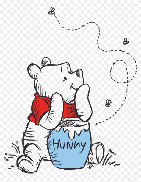 Pooh Drawing, Winnie The Pooh Tattoos, Winnie Poo, Winnie The Pooh Drawing, Pooh Winnie, Friends Sketch, Winnie The Pooh Pictures, Frida Art, Idee Cricut