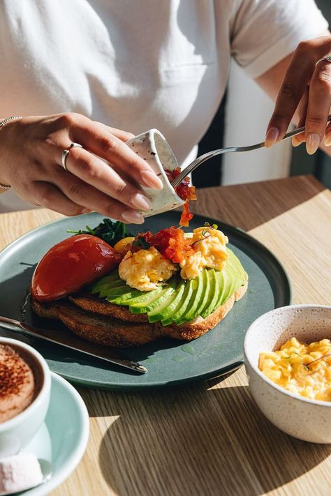 Add Some Chilli Chutney? Elevate Your Classic Avocado Toast #overdone Avocado Toast Food Photography, Lunch Photo Instagram, Food Shooting Ideas, Avocado Toast Photography, Restaurant Lifestyle Photography, Restaurant Story Ideas, Avocado Toast Aesthetic, Food Photography Instagram, Food Aethstetic