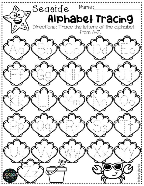 Transitional Kindergarten Curriculum: Use these summer math and literacy worksheets for centers, homework, or early finishers. Perfect for preschool, pre-k, transitional kindergarten (TK), or kindergarten. These worksheets have kids practice Letter Recognition, Number Recognition, Counting, Tracing, Colors, patterns and more! Pre K Activities Printables, Pre K And Kindergarten Activities, Pre K Learning Crafts, Summer Kids Worksheets, Beach Math Preschool, Summer For Kindergarten, Preschool Letter Review Worksheets, Letter A Activities For Preschool Pre K, Pre K Review Worksheets