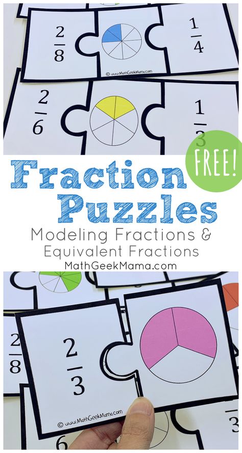 Valentines Fractions 3rd Grade, Equalivent Fractions, Fraction Puzzle, Fun Fractions Activities, Equivalent Fractions Activities, Math Fraction Activities, Fractions Equivalent, Third Grade Fractions, 4th Grade Fractions