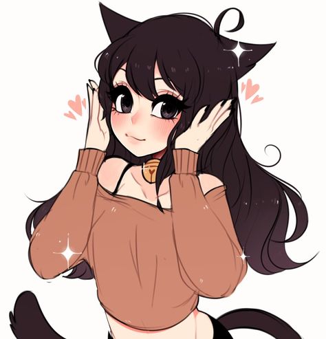 Rasbii Art, Cat Ears Girl, Gato Anime, Cartoon Profile, Fan Edits, Anime Cat, Profile Pics, Girls Cartoon Art, Cat Girl