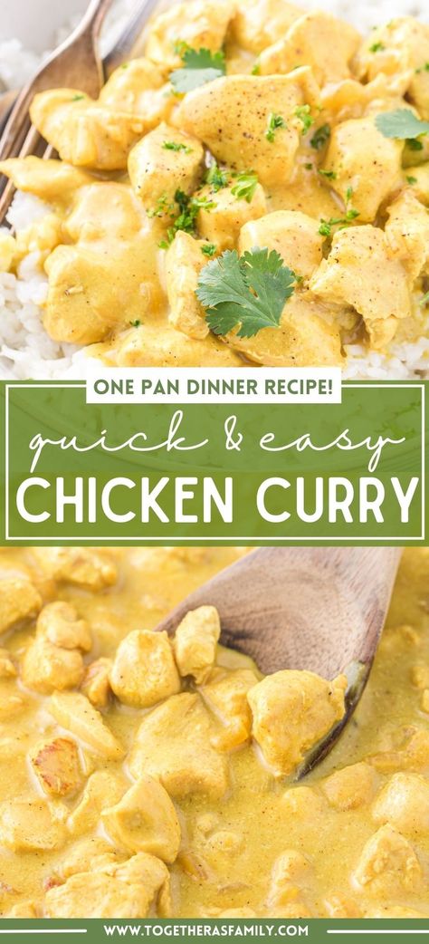 Curry Chicken Over Rice, Coconut Milk Chicken Curry Recipe, Chicken Recipe With Coconut Milk, Easy Thai Chicken Curry, Asian Rice And Chicken, Simple Curry Chicken Recipes, Curry For One, Creamy Curry Chicken Recipes, Curry Chicken And Rice Casserole