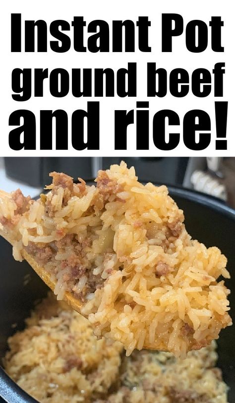 Ground Beef And Rice Instant Pot, Instant Pot Ground Beef And Rice Recipes, Dirty Rice Recipe With Ground Beef, Instant Pot Dirty Rice, Brown Rice Side Dish, Countertop Cooking, Instant Pot Ground Beef, Ground Beef And Rice, Ground Beef Rice