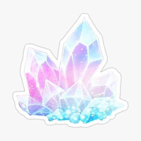 Gem Illustration, Forest Galaxy, Pastel Galaxy, Crystal Drawing, Crystal Stickers, Blue Forest, Kawaii Doodles, Pinturas Disney, Kawaii Aesthetic