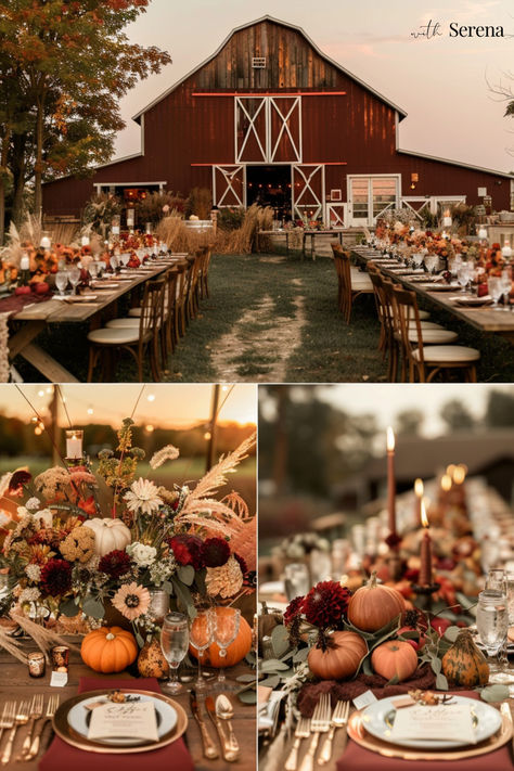 A rustic and charming wedding style, inspired by the colors of autumn foliage and harvest festivals, featuring warm earth tones like burnt orange, rust, copper, and touches of deep green. The overall vibe is cozy and inviting, with a touch of bohemian flair.   Burnt Orange Weddings | Burnt Orange Color Palette | Fall Wedding Ideas |  Burnt Orange Wedding Theme | Boho Wedding Theme | Rustic Barn Wedding| Outdoor Fall Wedding| Barn Wedding Reception| Rustic Farm Wedding| Country Wedding Farm Theme Wedding Ideas, Fall Wedding Country Rustic, Rustic Orange Wedding Theme, Fall Festival Wedding, Timeless Country Wedding, Fall Wedding Boho Bohemian Style, Outside Wedding Ideas Fall, Rustic Country Wedding Ideas Outdoors, Wedding Themes Boho