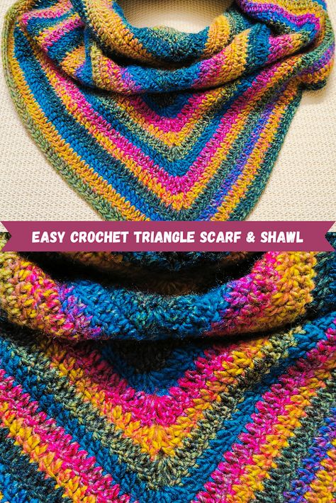 Boho Triangle Scarf Crochet Pattern, Triangle Shawl Pattern Free, Crochet C2c Triangle Shawl, Shawl Sizes Chart, Crocheted Triangle Shawls, Corner To Corner Crochet Shawl, Crochet Triangle Shawl Pattern Free Easy Simple, Caron Cake Shawl Crochet Pattern, Crochet Triangular Shawl