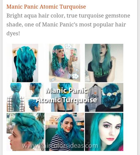 Atomic turquoise by Manic Panic Hair Tips Dyed Red, Atomic Turquoise Manic Panic, Aqua Hair Color, Extreme Haircut, Exotic Hair Color, Exotic Hair, Fantasy Hair Color, Hair Dye Tips, Aqua Hair