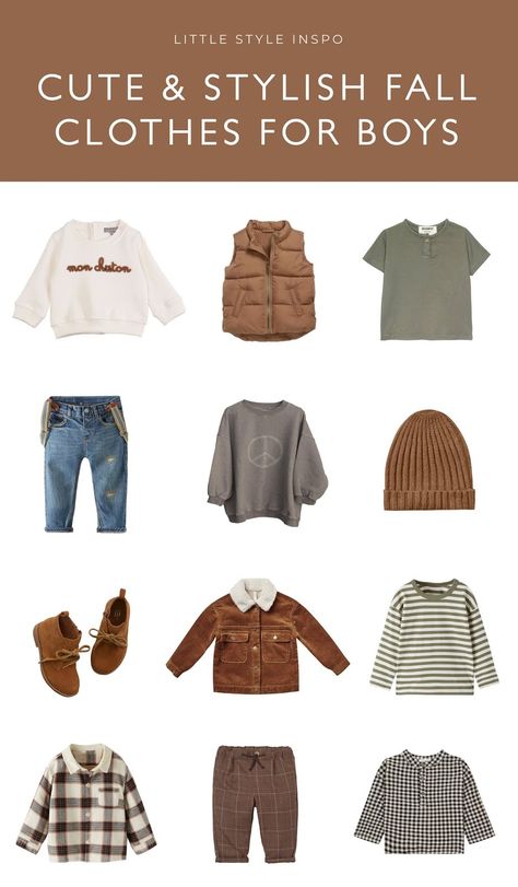 Stylish Fall Clothes for Boys | Little Style Inspo Fall Toddler Outfits Boy, Boys Fall Outfits Kids, Fall Outfits For Baby Boy, Toddler Fall Outfits Boy, Stylish Kids Outfits Boys, Stylish Toddler Boy Outfits, Toddler Boy Fall Outfits, Boy Fall Outfits, Fall Toddler Outfits