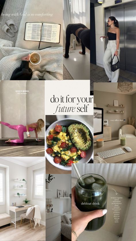 #morning #Routine #aesthetic #goals #motivation #inspiration #healthy #lifestyle Morning Routine Aesthetic, Creative Vision Boards, Healthy Habits Motivation, Life Goals Future, Routine Aesthetic, New Soul, Vision Board Goals, Goals Motivation, Dream Vision Board