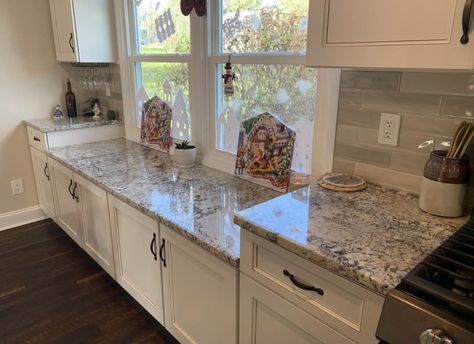 Kitchen Window Not Over Sink, Low Countertop Under Window, Large Kitchen Window Over Sink Ideas, Low Cabinets In Kitchen, Cabinets Under Window In Kitchen, Kitchen Counter Under Window, Kitchen Window Lower Than Countertop, Kitchens With Low Windows, Low Window In Kitchen Ideas