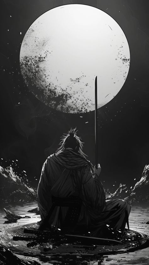 #midjourney #midjourneyart #visual #fyp #foryou #foryoupage #pourtoi #... | TikTok Manga Art Wallpaper Dark, Dark Manga Aesthetic, Midjourneyart Anime, Miyamoto Musashi Art, Tiktok Slideshow, Japanese Art Samurai, Manga Wallpapers, Dragon Ball Z Iphone Wallpaper, Spartan Tattoo