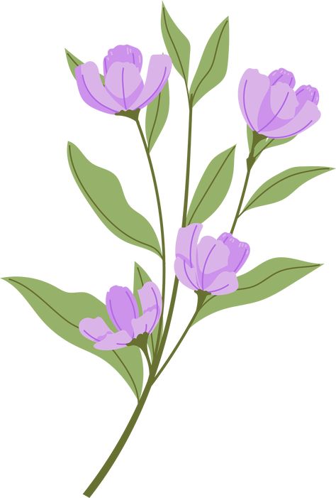 Digital Flower Painting, Flower Vector Image, Flowers Vector Illustration, Purple Flower Drawing, Purple Drawings, Digital Flowers Design, Flower Illustration Simple, Simple Flower Illustration, Flower Graphic Illustration