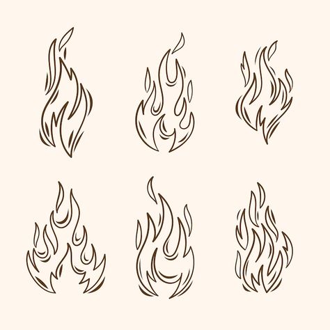 Free Vector | Free vector hand drawn fire outline illustration Fire Doodle Art, Fire Flame Drawing, Minimalistic Flame Tattoo, Single Flame Tattoo, Fire Outline Drawing, Easy Flames Drawing, Hand Holding Fire Tattoo, Fire Doodle Simple, Drawing Of Flames