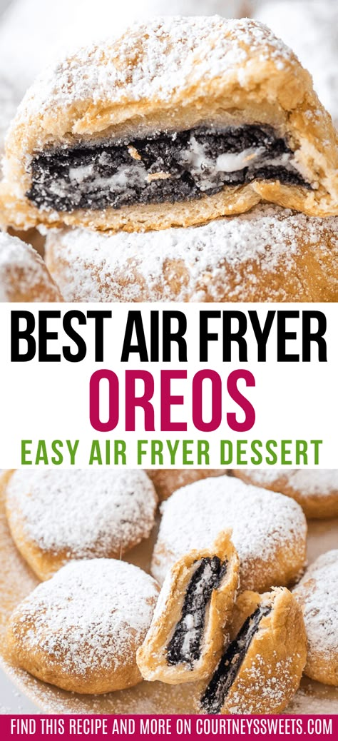 Air Fryer Fried Oreos, Air Fryer Oreos, Air Fryer Recipes Chicken Tenders, Air Fryer Recipes Healthy Low Carb, Air Fryer Recipes Keto, Air Fryer Dessert, Air Fryer Recipes Dessert, Air Fryer Desserts, Fried Oreos