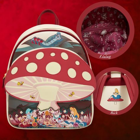 Loungefly Alice In Wonderland, Mushroom Tea Party, Alice In Wonderland Mushroom, Alice In Wonderland Bag, Alice In Wonderland 1, Mushroom Tea, Disney Alice In Wonderland, Loungefly Bag, Cute Animal Drawings Kawaii