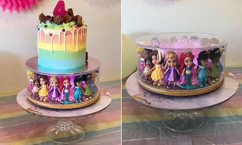 Mum's genius cake hack using a $6.50 'fillable' cake stand revealed Pink Cake Stand, Birthday Cake Stand, Kmart Home, Dessert Hacks, Cake Stand Decor, Rainbow Frosting, Disney Princess Cake, Cake Hacks, Cake Holder