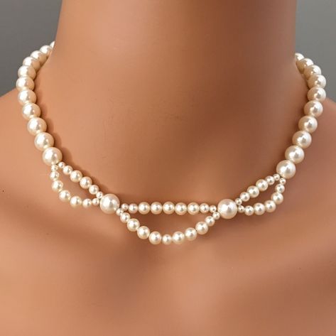 Pearl Wedding Necklace, Bridal Jewelry Pearl Sets, Classic Pearl Necklace, Bridal Pearl Necklace, Pearl Necklace Designs, Pearl Necklace Wedding, Pearl Necklace Earrings, Pearl Necklace Set, Handmade Fashion Jewelry