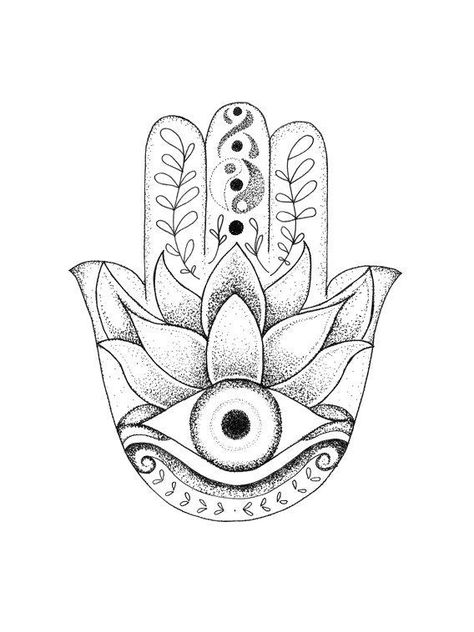 Hamsa Drawing, Evil Eye Drawing, Dotwork Tattoo Mandala, Hamsa Tattoo Design, Hamsa Hand Tattoo, Third Eye Tattoos, Images Noêl Vintages, Hamsa Art, Evil Eye Tattoo