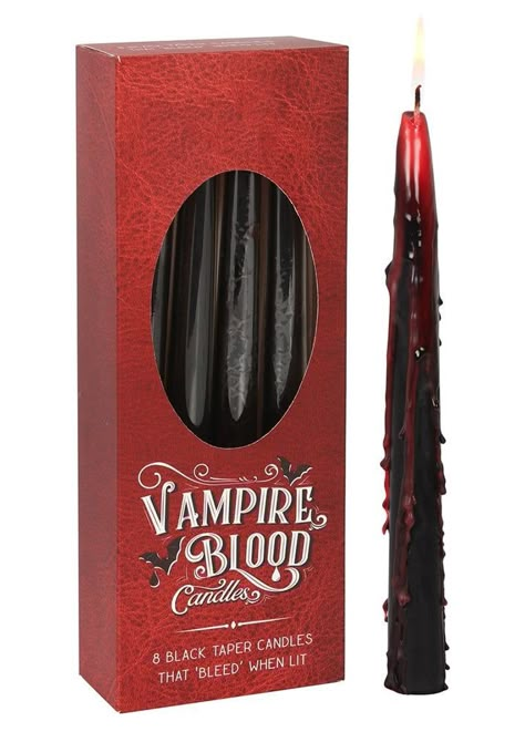 Gothic Homeware, Vampire Wedding, Zombie Gifts, Black Taper Candles, Gothic Candles, Victorian Vampire, Vampire Blood, Ivory Candles, Candlelit Dinner