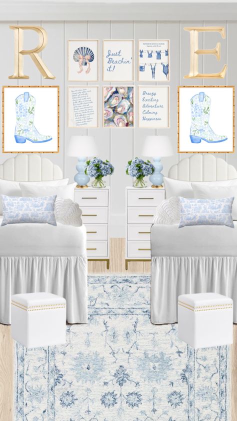 coastal granddaughter room inspo #roomdecor #preppy #coastalgrandaughtter #coastal #dorm #dorminspo Room Ideas Aesthetic Preppy, Room Ideas Color Schemes, Preppy Dorm Room Ideas, College Dorm Room Ideas Aesthetic, Room Ideas Color, Dorm Room Ideas Aesthetic, Single Dorm Room, Dorm Room Color Schemes, Dorm Room Colors