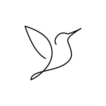 "The hummingbird, one line drawing" Mounted Print for Sale by Elis-Art | Redbubble Simple Line Hummingbird Tattoo, One Line Hummingbird Tattoo, Line Art Tattoos Simple, Hummingbird Line Art, How To Draw A Hummingbird, One Line Hummingbird, Hummingbird Drawing Simple, Hummingbird Outline, Fine Line Hummingbird Tattoo