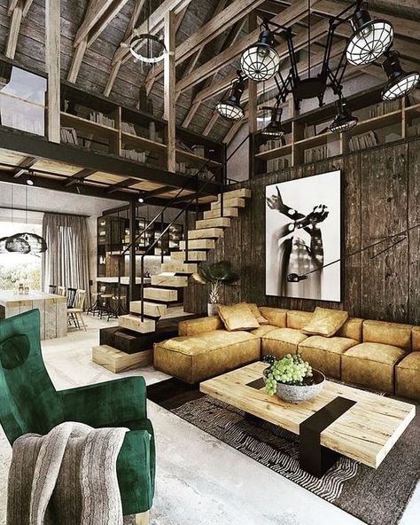 Industrial Cabin, Loft Estilo Industrial, Industrial Chic Interior, Industri Modern, Industrial Chic Decor, Industrial Style Interior, Modern Industrial Decor, New York Loft, Industrial Living