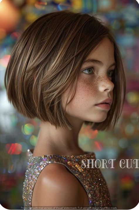 Short Hair For Kids, Bob Haircut For Girls, Girls Short Haircuts, Girl Haircut, Lob Haircut, Kids Hair Cuts, Girl Haircuts, Cute Hairstyles For Short Hair