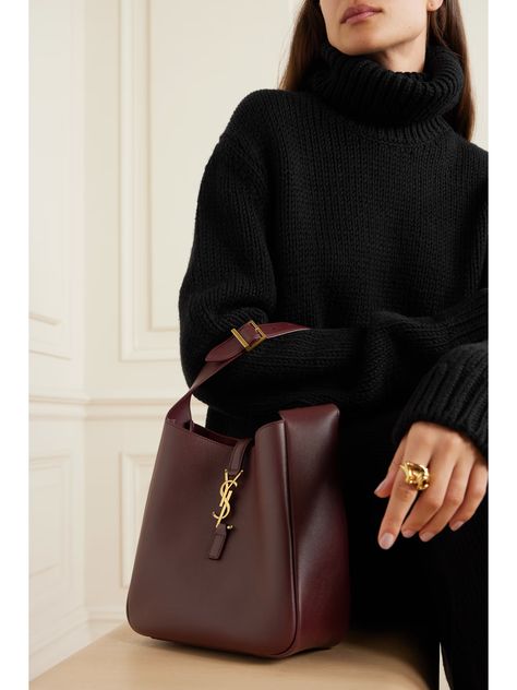 SAINT LAURENT Le 5 à 7 Supple small leather shoulder bag | NET-A-PORTER Ysl Le 5 A 7, Ysl Burgundy Bag, Ysl Bag Outfit, Hobo Bag Outfit, Yves Saint Laurent Bag, Shoulder Bag Outfit, Burgundy Bag, Diy Bags Patterns, Bag Obsession