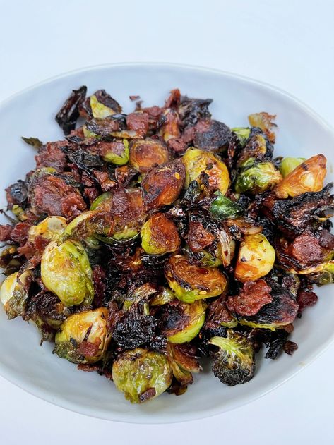 Hot Honey Brussels Sprouts Honey Brussel Sprouts, Fried Brussel Sprouts, Crispy Brussel Sprouts, Brussel Sprout Recipes Roasted, Bacon Brussel Sprouts, Sprouts With Bacon, Hot Honey, Sprout Recipes, Brussels Sprouts Recipe