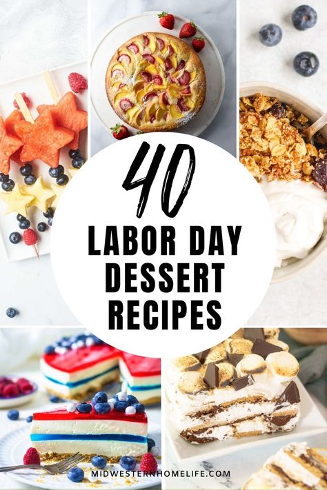 Labor Day Cookie Ideas, Labor Day Desert, Labor Day Cookout Desserts, Labor Day Weekend Desserts, Labor Day Desserts For A Crowd, Labor Day Snack Ideas, Labor Day Cupcakes Ideas, Laborday Weekend Food, Easy Labor Day Desserts