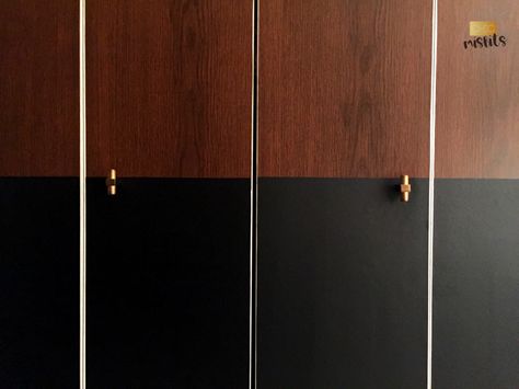 Midcentury Modern Closet Door Makeover - Chic Misfits Peel And Stick Closet Door, Mid Century Bifold Doors, Midcentury Modern Closets, Mid Century Modern Closet Doors, Coat Closet Doors, Modern Bifold Closet Doors, Mid Century Interior Doors, Modern Closet Door, Sliding Closet Doors Makeover