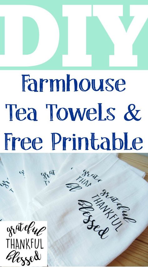 Step by step instructions to making your very own personalized farmhouse tea towels Diy Tea Towels, Printables Organizational, Diy Dish Towels, Tea Towels Diy, Diy Tea, Pillow Tutorial, Diy Thanksgiving, Kitchen Diy, Flour Sack Towels