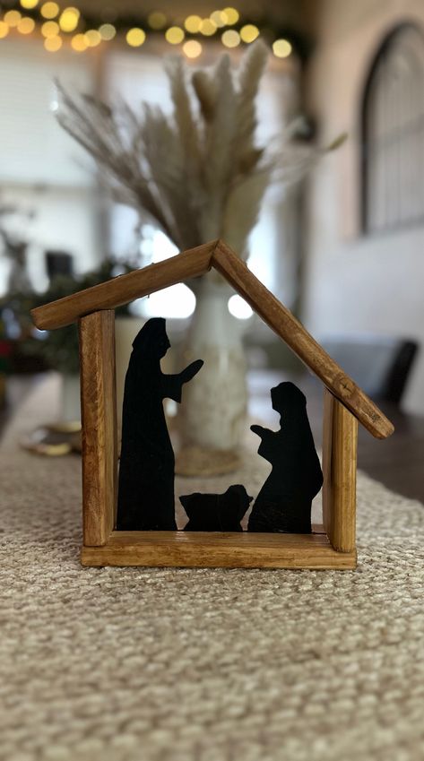 Handmade Wooden Nativity Scene Nativity Diy Crafts, Nativity Scene Wood, Trailer Bathroom, Wood Nativity Scene, Nativity Characters, Wooden Nativity Scene, Nativity Craft, Wooden Nativity Sets, Makerspace Ideas