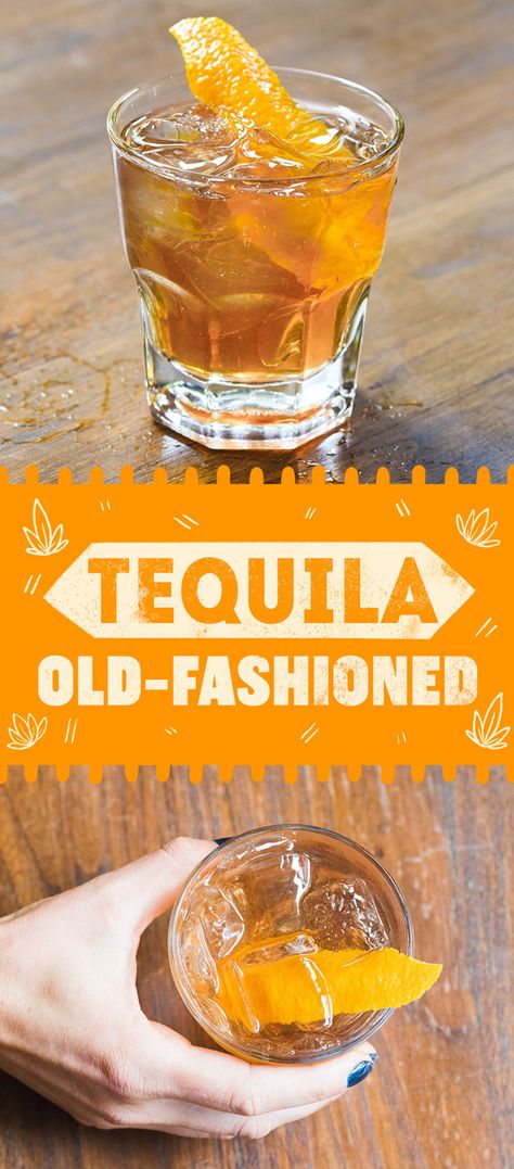 And, did you know that tequila añejo actually makes for a really great… Tequila Old Fashioned, Tequila Drinks Easy, Espolon Tequila, Sipping Tequila, Quotes Thanksgiving, Perfect Margarita, Recipe For Teens, Anejo Tequila, Drink Design