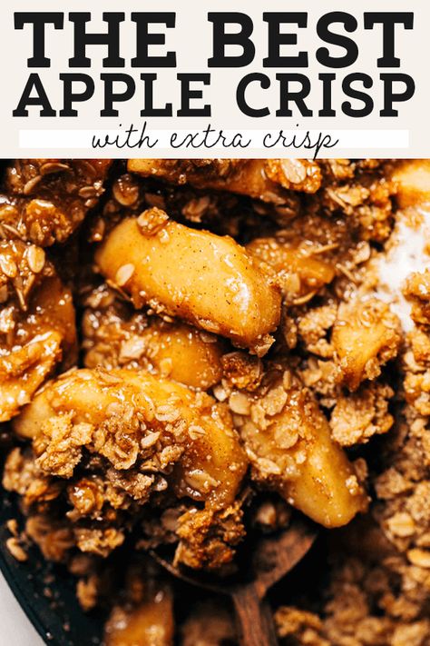 This is the BEST apple crisp recipe! It's perfectly sweetened with thick and jammy apples and extra crisp topping. It's also naturally gluten free with an almond flour and oat crumble topping. #applecrisp #applerecipe #apples #butternutbakery | butternutbakeryblog.com The Best Apple Crisp, Apple Crisp Topping, Oat Crumble Topping, Best Apple Crisp Recipe, Vegan Apple Crisp, Crisp Topping, Gluten Free Apple Crisp, Best Apple Crisp, Easy Apple Crisp Recipe