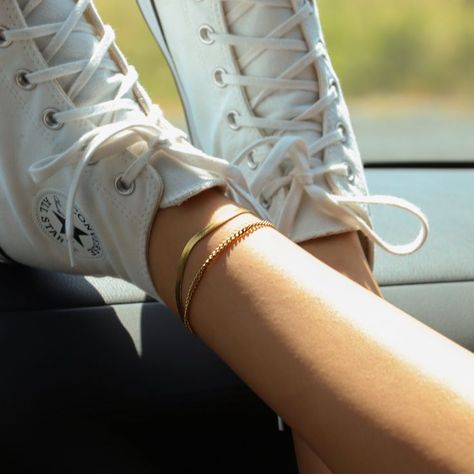 Anklet And Sneakers, Double Anklet, Anklets, Fashion Inspo Outfits, Fashion Inspo, Stainless Steel, Sports, Sneakers, Quick Saves