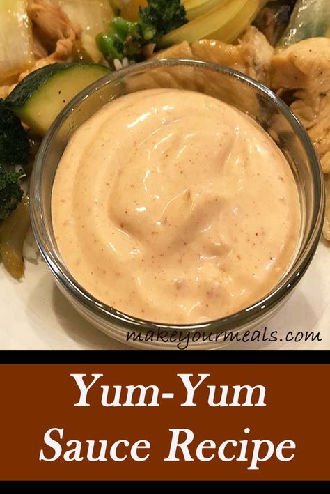 Japanese Steakhouse Yum Yum Sauce Recipe. Takes less than 5 minutes to prepare! #yumyumsauce #hibachi #japanesesteakhouse #saucerecipes #makeyourmeals Panini Vegetarian, Yum Yum Sauce Recipe, Yum Sauce Recipe, Hibachi Recipes, Yum Sauce, Japanese Steakhouse, Yum Yum Sauce, Griddle Recipes, Vegetarian Sandwich