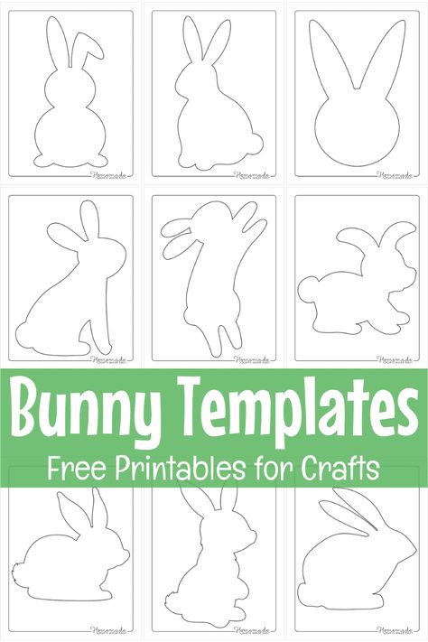 Free Printable Bunny Templates for Spring & Easter Crafts Easter Bunny Template, Free Applique Patterns, Easter Applique, Bunny Templates, Easter Templates, Bunny Images, Bunny Quilt, Easter Craft Decorations, Easter Printables Free