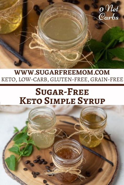 Allulose Recipes, Sugar Free Simple Syrup Recipe, Keto Simple Syrup, Stevia Simple Syrup, Brown Sugar Simple Syrup, Keto Simple, Simple Syrup Recipe, Cinnamon Simple Syrup, Low Carb Cocktails