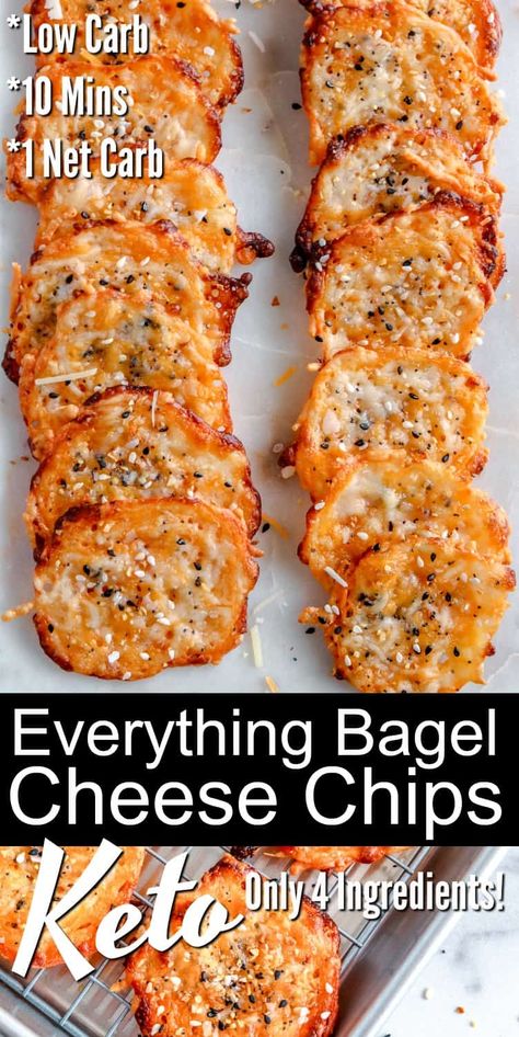 Keto Everything Bagel, Keto Everything, Keto Cheese Chips, Snack Sani, Healthy Low Carb Snacks, Comidas Keto, Cheese Chips, Resep Diet, Recetas Keto