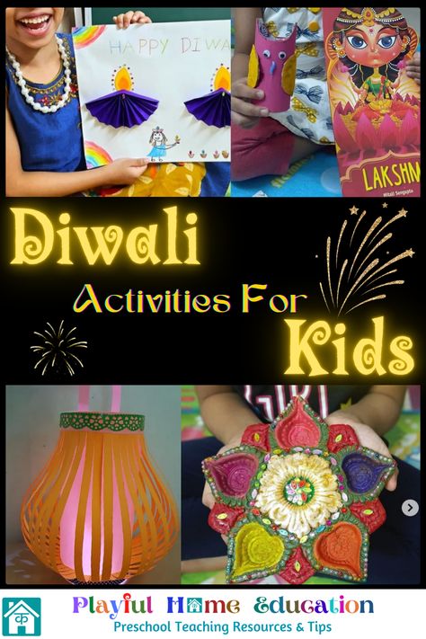 Art, Crafts, Sweets, and Books! Loads of activity ideas for children to celebrate Diwali in creative ways. Diwali Kids Activities, Diwali Activity For Kindergarten, Diwali Activities For Toddlers, Diwali Celebration Ideas, Diwali Art For Kids, Reading Activities For Kids, Diwali Activities For Kids, Diwali Craft For Children, Diwali For Kids