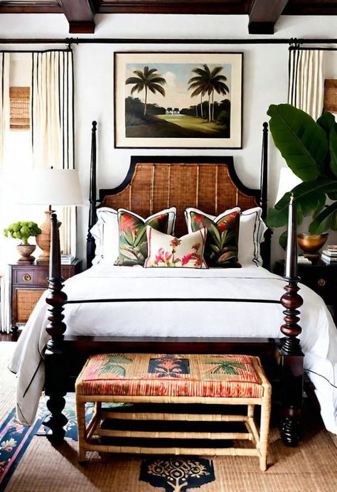 Contemporary British Colonial Decor, British Colonial Decor Bathroom, British Colonial Decor Living Room, British Colonial Style Bedroom, Colonial Apartment, Bayou Cottage, British West Indies Decor, British Colonial Bedroom, Colonial Style Bedroom