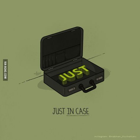 Just In Case! Que estupidez jaja pero me hizo reír Visual Puns, Cute Puns, Conceptual Illustration, Funny Illustration, Humor Grafico, Funny Doodles, Word Play, Memes Humor, Funny Puns