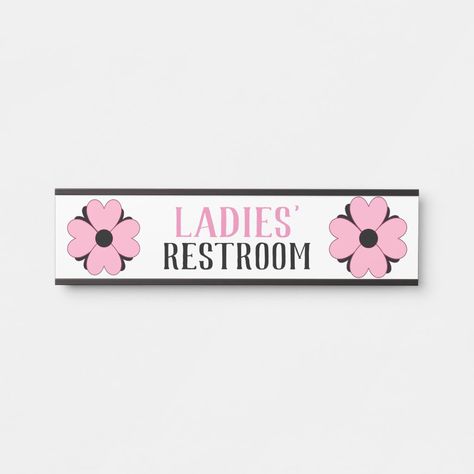 Bathroom Signs Female Ladies' Restroom Door Sign Ladies Restroom Sign, Ladies Restroom, Washroom Sign, Ladies Bathroom, Office Door Signs, Shop Bathroom, Restroom Sign, Hanging Door, Bathroom Sign