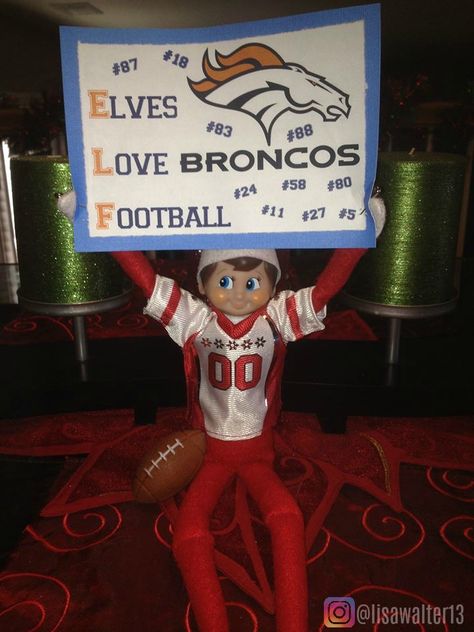 Wlf On The Shelf, Lucky The Leprechaun, Elf Ideas Easy, Elf Games, Awesome Elf On The Shelf Ideas, Go Broncos, Buddy The Elf, Christmas Time Is Here, Halloween Jack