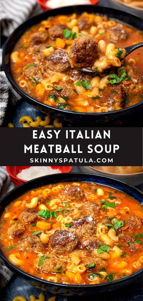 Ww Soup, Easy Italian Meatballs, Italian Meatball Soup, Soup With Kale, Meatball Soup Recipes, Italian Meatball, Meatball Soup, Supper Ideas, Italian Soup